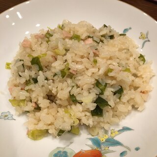 ハムと青ネギの中華風ご飯